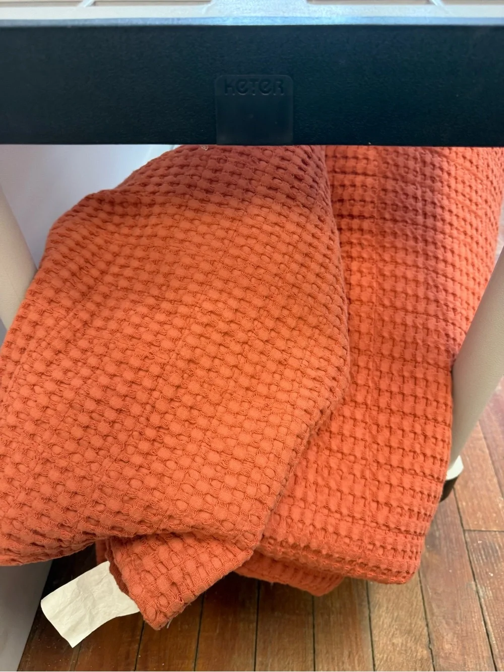 $450 New Levtex home Textured Cotton Duvet Cover Set in Terracotta 2 pillow case